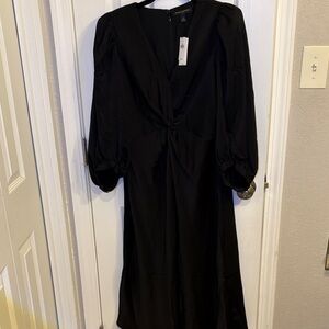 Banana Republic Balloon Sleeve Knot-Front Midi Dress